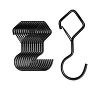 Valorada 10Pack Black S Hooks, Metal Hanging Hook with Safety Buckle Black, Kitchen Hooks for Plants, Lights, Kitchenware, Pans, Pots, Utensils, Clothes, Towels