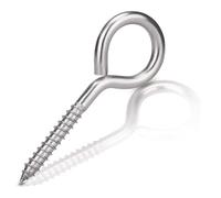 Valorada 10Pcs 80mm Screw in Vine Eyes, Stainless Steel Eye Hooks, Hook and Eye for Securing Cables, Hanging Lights, Indoor & Outdoor Use