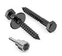 Valorada 10Pcs M10 x 75mm Coach Screws, Heavy Duty Lag Bolts 304 Stainless Steel, 75mm Wood Screws, Hex Head Partial Thread Black Oxide, with Washers and Hex Socket Drill Bit