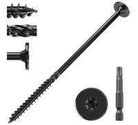 Valorada 20Pcs 6.3 x 150mm Wood Screws, Decking Screws, Heavy Duty Construction Structural Lag Screw, Rust Resistant Black Wood Screw with T30 Star Bit