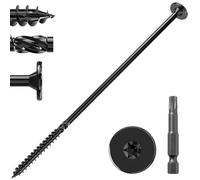 Valorada 20Pcs 6.3 x 200mm Wood Screws, Decking Screws, Heavy Duty Construction Structural Lag Screw, Rust Resistant Black Wood Screw with T30 Star Bit