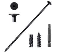 Valorada 20Pcs 6.3 x 200mm Wood Screws, Decking Screws, Heavy Duty Construction Structural Screw, Rust Resistant Black Wood Screw, with T30 Star Bit
