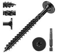Valorada 20Pcs 6.3 x 73mm Wood Screws, Decking Screws, Heavy Duty Construction Structural Lag Screw, Rust Resistant Black Wood Screw with T30 Star Bit
