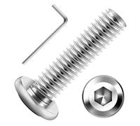 Valorada 20Pcs M4 Bolts, M4 x 20mm Flat Head Hex Socket Screws, 304 Stainless Steel Furniture Bolts, Full Thread Machine Screws with Hex Key