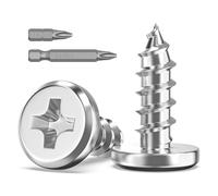 Valorada 20Pcs M4 Screws for Wood, M4 x 12mm Flat Head Self Tapping Screws, 304 Stainless Steel, Phillips Drive with 2Pcs Bits