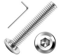 Valorada 20Pcs M6 Bolts, M6 x 35mm Flat Head Hex Socket Screws, 304 Stainless Steel Furniture Bolts, Full Thread Machine Screws with Hex Key