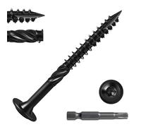 Valorada 20Pcs Wood Screws 6.3 x 75mm, Decking Screw, Black Wood Screws, Heavy Duty Construction Structural Lag Screw, Rust Resistant, Washer Head, Star Drive with Bit