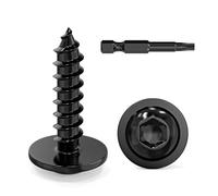Valorada 50Pcs 4.8 x 19mm Wood Screws Truss Head Stainelss Steel 304 Black Self Tapping Screws for Metal