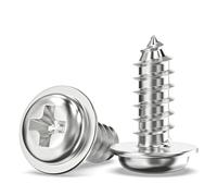 Valorada 50Pcs M6 x 16mm Screws for Wood, Modified Truss Head Self Tapping Screws, Phillips Drive, 304 Stainless Steel