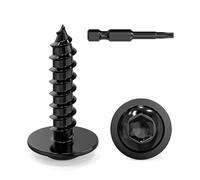 Valorada 50Pcs Wood Screws 3.9 x 16mm, Self Tapping Screws Metal, Black Screws, Stainelss Steel 304, Flat, Pan, Wafer Head Screws for Plastic, Sheet Metal, Pasterboard, Wood, Aluminum