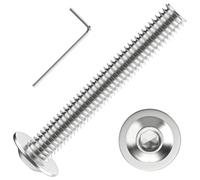 Valorada M4 Bolts, M4 x 30mm Flanged Button Head Socket Cap Screw Bolts, Allen Socket Drive, Stainless Steel 304, Full Thread, with Hex Spanner, Pack of 20