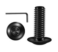 Valorada M6 Bolts, M6 x 16mm Flanged Button Head Screws Allen Socket Bolts Stainless Steel 304 Black Finish with Hex Spanner Pack of 20
