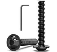 Valorada M6 Bolts, M6 x 35mm Flanged Button Head Screws Allen Socket Bolts Stainless Steel 304 Black Finish with Hex Spanner Pack of 20