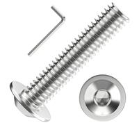 Valorada M8 Bolts, M8 x 40mm Flanged Button Head Socket Cap Screw Bolts, Allen Socket Drive, Stainless Steel 304, Full Thread, with Hex Spanner, Pack of 20