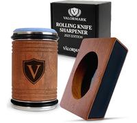 ValorMark Rolling Knife Sharpener, Premium Magnetic Knife Sharpening Kit with 4 Precision Angles, Industrial Diamond & Ceramic Discs, Effortless Professional Edge for Chef, Japanese Knife (Sapele)