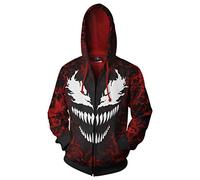 ValorSoul Unisex Zip Up Hooded Sweatshirt Villain Cosplay Hoodie Jacket Pullover - Black - XXL