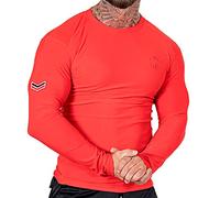 Valour Strike Mens Rashguard Red Compression Top | Long Sleeve Rash Guard Base Layer Suitable for MMA, Kickboxing, BJJ, Martial Arts