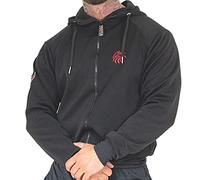 Valour Strike Zipper Hoodie | Black Sports Zip Up Hoody Pullover Long Sleeve with Drawstring & Pockets |Casual