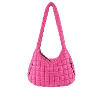 VALOZENC Puffer Tote Bag Quilted Tote Bag for Women Hobo Handbags Puff Purse Quilted Carryall Bag Soft Puffy Crossbody Bag, Rosered