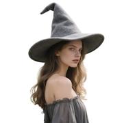 VALOZENC Wizard Hat for Adults Large Witch Sorcerer Hats Halloween Costume Accessory, Grey, One Size