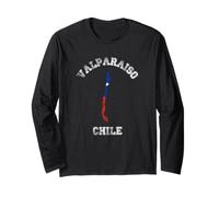 Valparaiso Chile Classic Chile Flag Map Design Long Sleeve T-Shirt