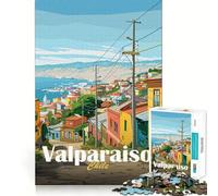 Valparaiso, Chile Jigsaw 1000 Pieces for Teenagers Memory Train Fun Clean Seamless Connection Relaxing Indoor Group Activity (38x26cm)