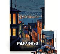Valparaiso Chile Night Cityscape Art Jigsaw Puzzles 1000 Pieces for Teenagers Mind Challenge Peaceful Fun Seamless Fit Bday Surprise (50x75cm)