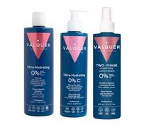 Valquer Professional Hair Pack for dry hair & hydration: Zero% Shampoo 400ml + Ice Effect Mask 100ml + Biphasic Conditioner 100ml (3 units)