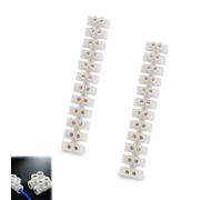 Valquzar 2 Pack 30A Electrical Connector Blocks Terminal Block Strip 12 Way White Electrical Connectors for Wiring Cable Connecting Electric Wire