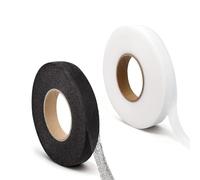 Valquzar 2 Pack Iron On Hemming Tape, 70yard Fusible Web Tape 2cm Wide, No-Sew Fabric Adhesive for Invisible Mending on Trousers, Curtains, Jeans & Clothes (White & Black)