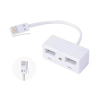 Valquzar 2 Way BT Telephone Splitter - Cell to Landline Adapter, 1 Male to 2 Female UK Socket Extender for Mobile Phone Landline Connection, Landline Phone & Modem