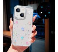 VALRION Compatible with iPhone 15 Plus 3D Luminous Stars Phone Case Glow in The Dark Noctilucent Bling Case for Women Girly Soft Slim TPU Shockproof Sparkly Light up Transparent Phone Cover,Clear