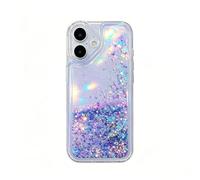 VALRION Compatible with iPhone 17 Bling Case Glow in The Dark Sparkle Flowing Quicksand Light up Case Women Girls Girly Soft TPU Bumper Shockproof Translucent Phone Cover, Purple