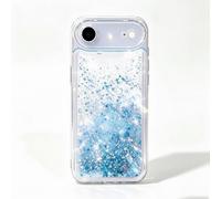 VALRION Compatible with iPhone Air Bling Case Glow in The Dark Sparkle Flowing Quicksand Light up Case Women Girls Girly Soft TPU Bumper Shockproof Translucent Phone Cover, Blue
