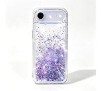 VALRION Compatible with iPhone Air Bling Case Glow in The Dark Sparkle Flowing Quicksand Light up Case Women Girls Girly Soft TPU Bumper Shockproof Translucent Phone Cover, Purple