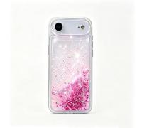 VALRION Compatible with iPhone Air Bling Case Glow in The Dark Sparkle Flowing Quicksand Light up Case Women Girls Girly Soft TPU Bumper Shockproof Translucent Phone Cover, Pink