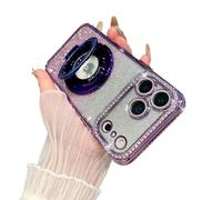 VALRION Magnetic Ring Stand Glitter Case for iPhone Pro - Magsafe Compatible, Luxury Bling Diamond Rhinestones with Camera Protector, Upgrade Shockproof Girly Case for Women & Girls