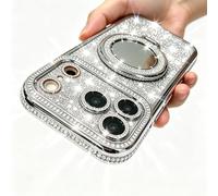 VALRION Magnetic Ring Stand Glitter Case for iPhone PRO - Magsafe Compatible, Luxury Bling Diamond Rhinestones with Camera Protector, Upgrade Shockproof Girly Case for Women & Girls