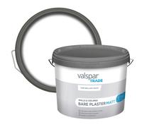 Valspar Trade Pure Brilliant White Matt Bare Plaster Paint, 10L