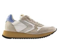 Valsport Magic Heritage Nylon Vintage Sand Sneakers White Beige Leather Upper, Handmade Shoes Made in Italy, White Grey, 10.5 UK