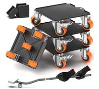 VALTAVO Industrial Black 5-Wheel Rubber Dolly Set - 2000 lb Capacity, Heavy Duty Furniture Movers with Wheels, Dolly, Sliders, Casters, Easy Piano & Refrigerator Transport