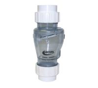 Valterra 200-CU20 PVC Swing/Spring Combination Check Valve, Clear, 2" Union