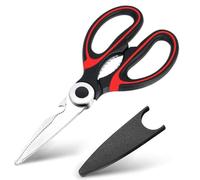 VALTIVA Kitchen Scissors Heavy Duty Stainless Steel - Multi-Purpose Shears for Chicken, Poultry, Meat & Vegetables, with Bottle Opener, Comfort Grip Handles
