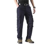 Valtorixia Men's Wild Cargo Pants Cotton Casual Work Pants Baggy Camo Tactical Combat Rip Stop Trousers with 8 Pockets, navy bule, 42