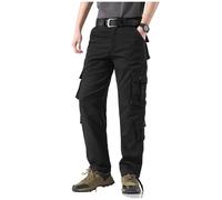 Valtorixia Men's Wild Cargo Pants Cotton Casual Work Pants Baggy Camo Tactical Combat Rip Stop Trousers with 8 Pockets, black1, 42
