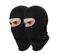 Valtreecho 2Pcs Full Face Cover Black Balaclava Protection Warm Windproof Balaclavas for Men Ski Motorcycle Cycling Neck Hat Outdoor Sports