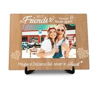 valucise Friends Pictures Frame, Best Friends Forever Never Apart Photo Frame with Stand, Friendship Gifts for Best Friend, Farmhouse Home Living Room Bedroom Office Decoration -a45