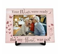 valucise Memorial Pictures Frame, Your Wings Were Ready But My Heart Was Not Photo Frame With Stand, Sympathy Gifts For Loss Of Loved One, Farmhouse Home Living Room Bedroom Decoration -a58