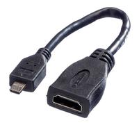 Value 11.99.5584 Shielded HDMI cable Black 0.15 m HDMI-A HDMI-Micr...