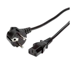 Value 19.99.1017 Power Cable 0.60m Black with Earthing Plug & C13 ...